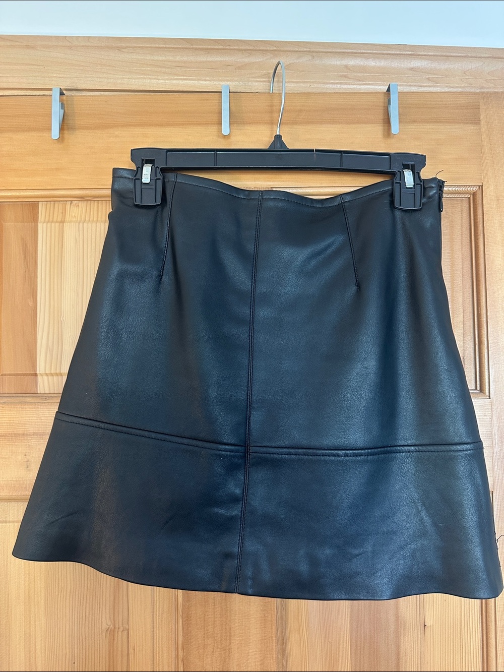H&M Black Vegan Leather Skirt